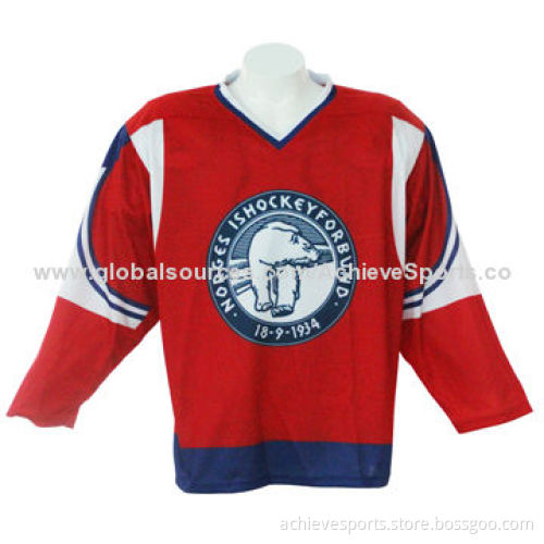 Custom Ice Hockey Jersey for Men, Made of 100% Polyester Material with Free Design